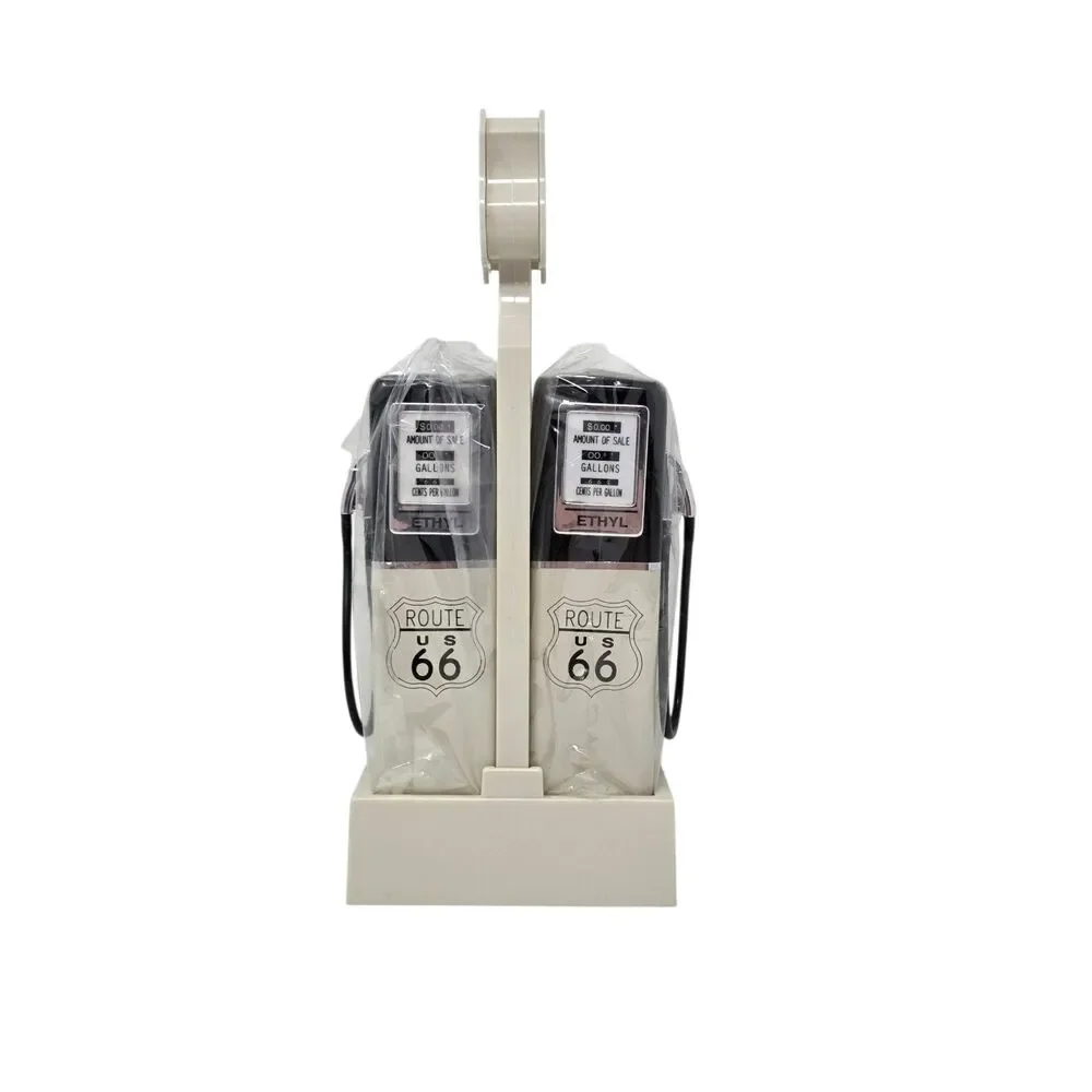 1996 Route‎ 66 Gas Pump Salt Pepper Shakers Lighted Stand NIB Shadle Ethyl